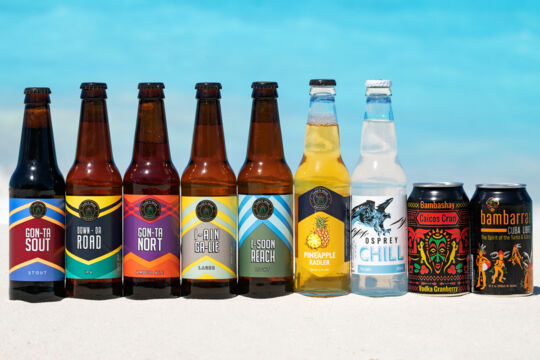 Turks Head beer and flavored alcoholic drinks, made in the Turks and Caicos.