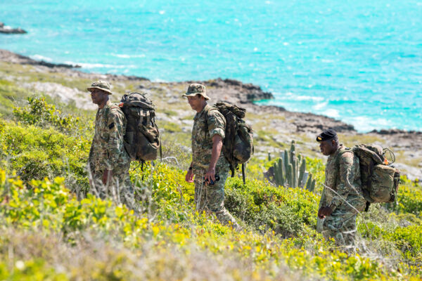 Three Turks and Caicos Islands Regiment soldiers 