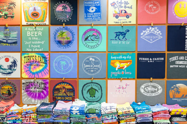Turks and Caicos T-shirts in a shop