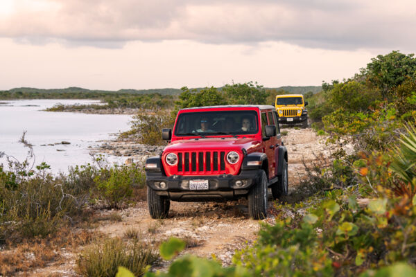Jeep Wranglers at West Harbour Bluff, Turks and Caicos.