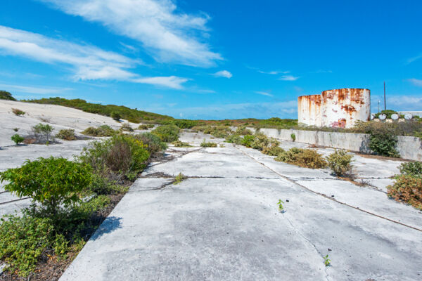 Rainwater catchment facility at the abandoned Coast Guard Station on South Caicos