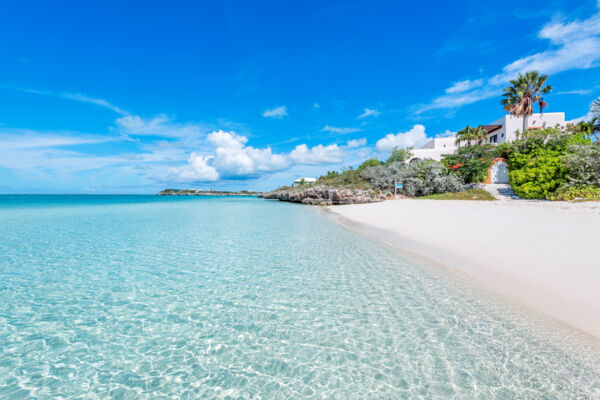 Luxury villa on a bluff overlooking Sapodilla Bay Beach, Turks and Caicos