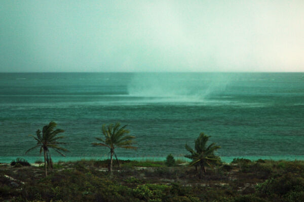 Waterspout forming during a storm at the Bight Beach on Providenciales