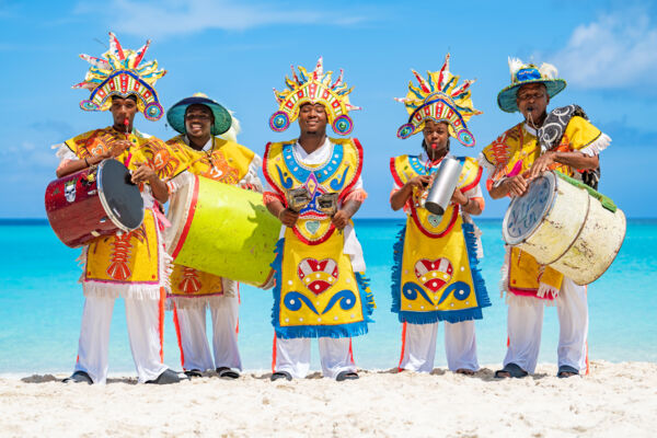 Junkanoo band on Grace Bay Beach.