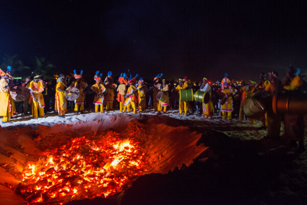 Fire pit and Junkanoo band