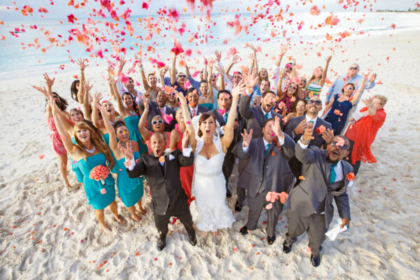 Wedding party on Grace Bay