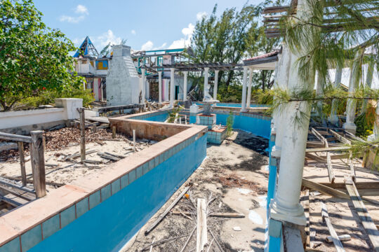 The ruins of the Windmills resort on Salt Cay