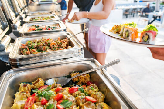 All-you-can-eat buffet at a resort in Turks and Caicos. 