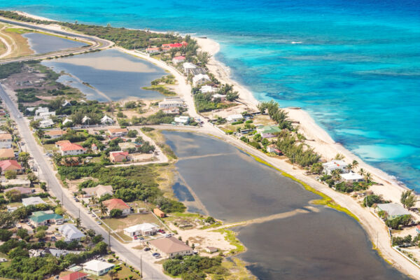 Aerial image of a residential development on Grand Turk. 