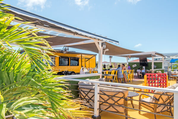 Exterior of a local restaurant in Turks and Caicos. 