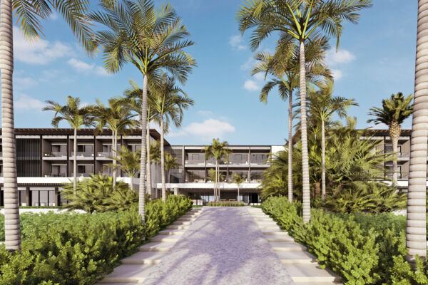 Rendering of The Waldorf Astoria at Dellis Cay, Turks and Caicos.