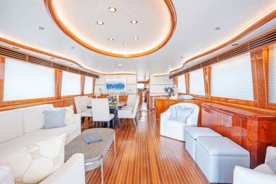 Luxury interior of charter company 6 Blues' super yacht, Two Seas.
