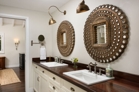 Bathroom with decorative mirrors