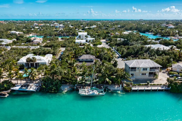 Aerial view of Acajou Villa and Leeward on Providenciales