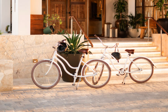 Cruiser bicycles at a luxury resort in Turks and Caicos. 