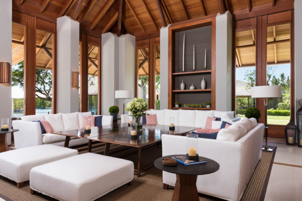 interior living room in a four bedroom villa at Amanyara
