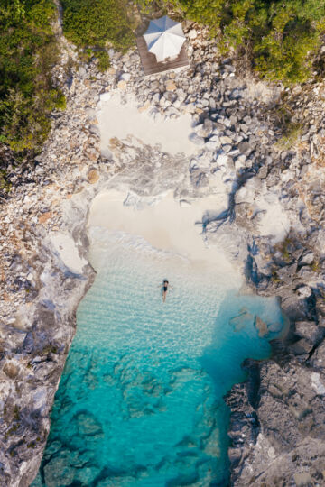 Hidden cove beach at Amanyara resort in the Turks and Caicos