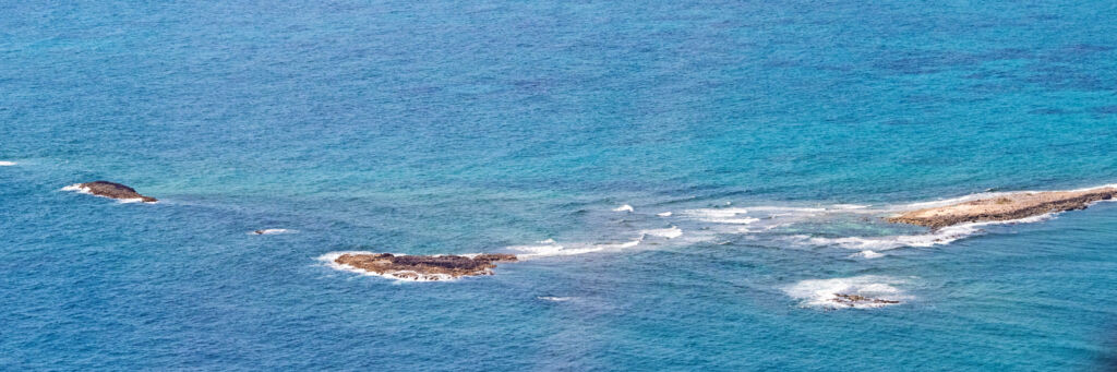 Aerial view of the Ambergris Rocks