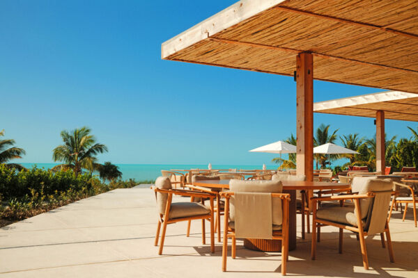 Ocean view from a dining terrace.