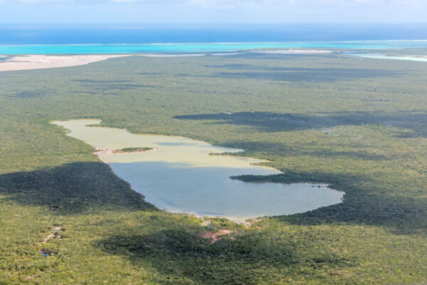 Aerial view of Armstrong Pond