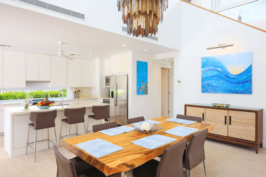 Spacious open-concept villa kitchen.