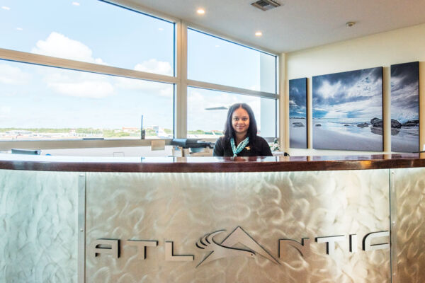 Concierge desk at Atlantic Aviation