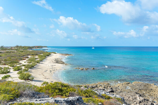 View over the beaches of Balfour Town on Salt Cay