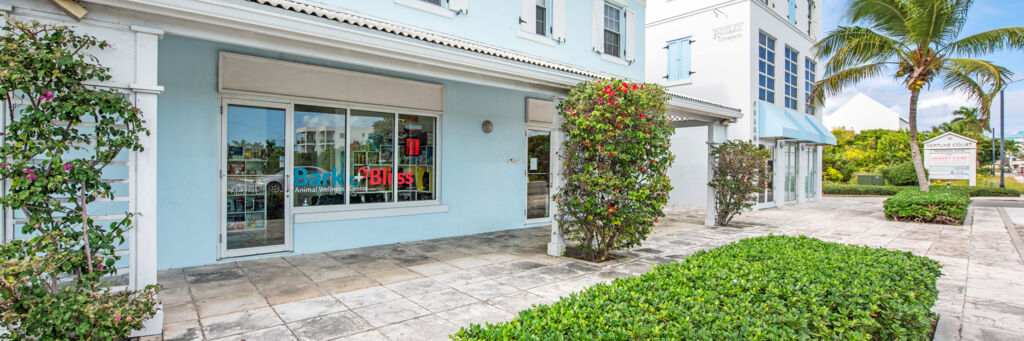 Exterior view of Bark + Bliss veterinarian clinic in Turks and Caicos
