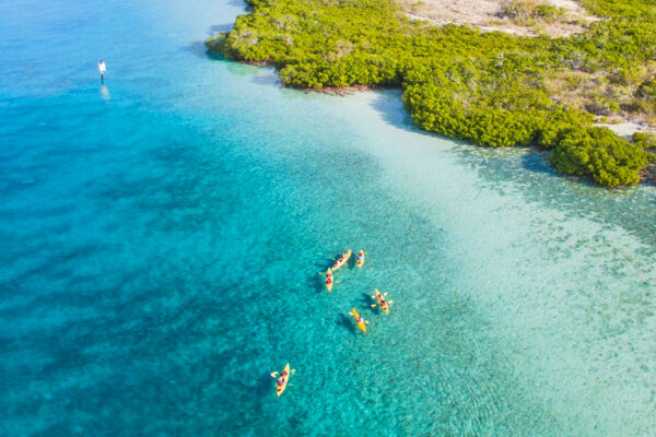 Yacht at Fort George Cay