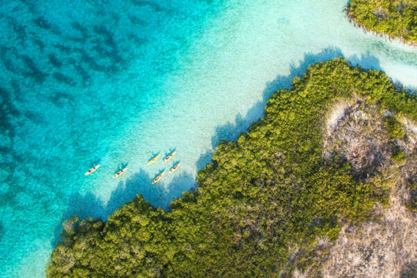 Yacht at Fort George Cay