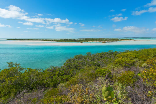 Vibrant turquoise ocean off Big Cay near South Caicos
