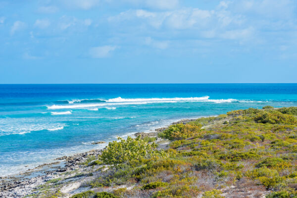 Waves breaking at North West Point on Salt Cay