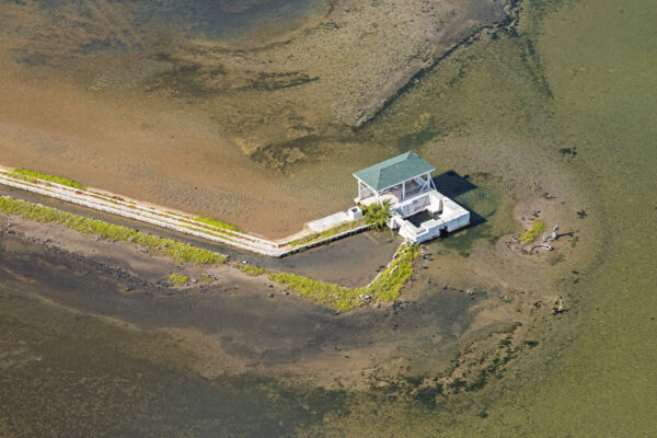 Aerial view of the Boiling Hole on South Caicos