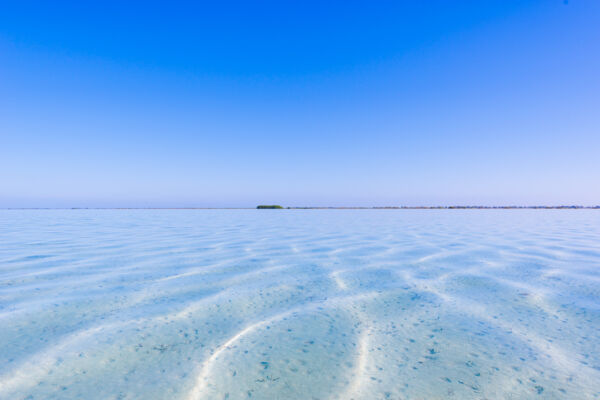 Calm and shallow water at Bottle Creek lagoon, Turks and Caicos