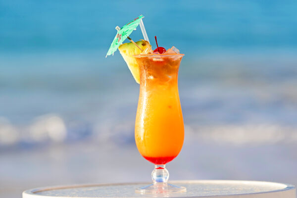 Rum punch in a glass