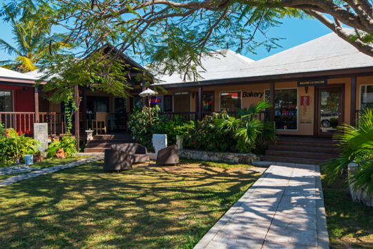 The courtyard at Caicos Café Plaza on Providenciales