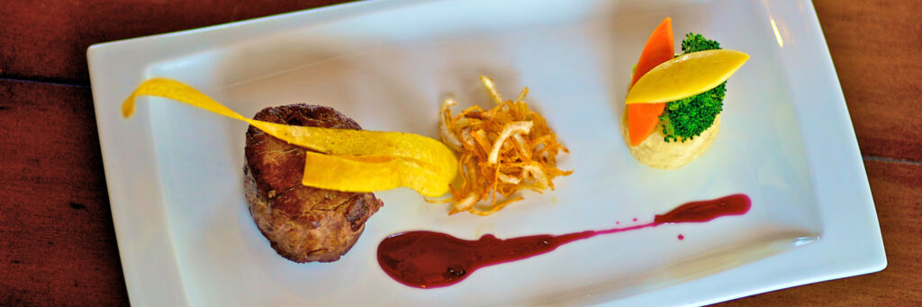 steak dinner created by a private chef in the Turks and Caicos