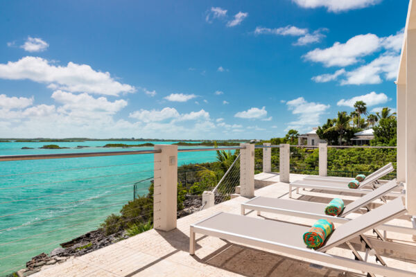 Aerial view of Caicos Cays Villa at Chalk Sound