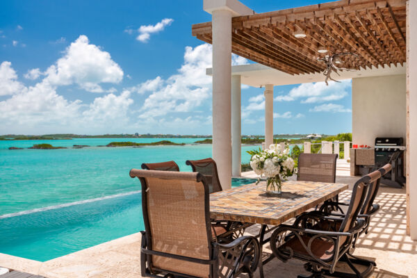 Aerial view of Caicos Cays Villa at Chalk Sound