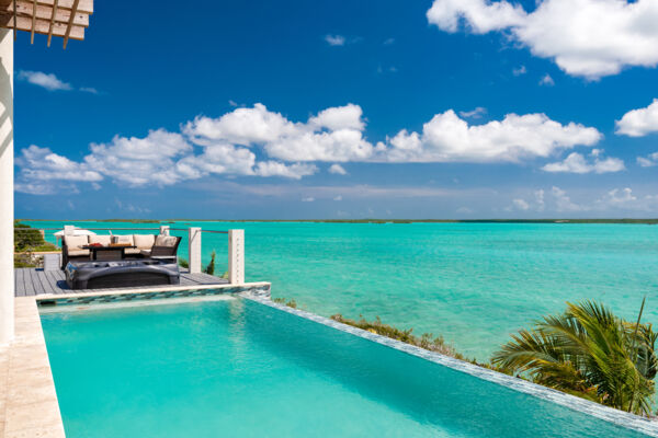 Aerial view of Caicos Cays Villa at Chalk Sound