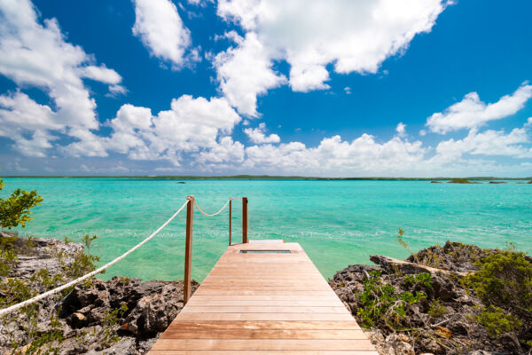 Aerial view of Caicos Cays Villa at Chalk Sound