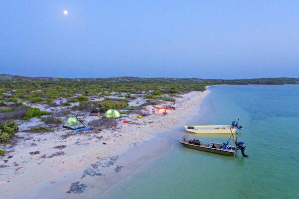 Camping at an uninhabited cay in the Turks and Caicos