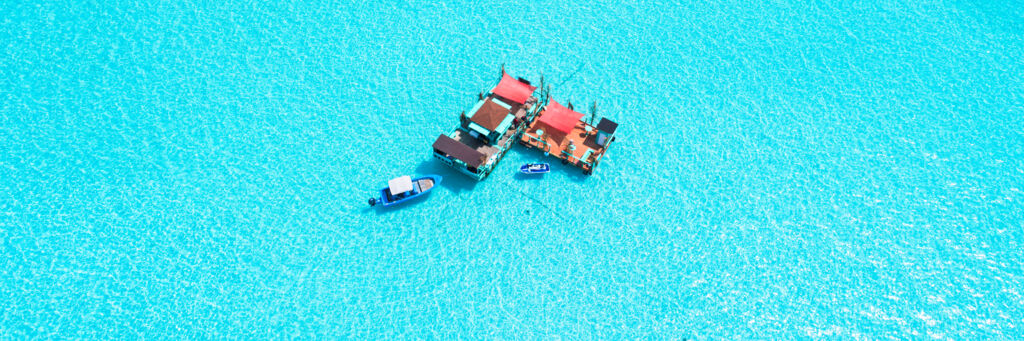 Aerial view of Captain Oak's Tiki Bar