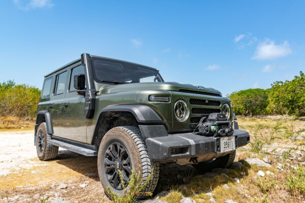 A rental BAW 212 4x4 on Middle Caicos.