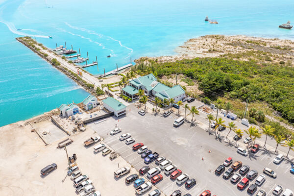 Aerial view of Bellefield Landing on North Caicos.