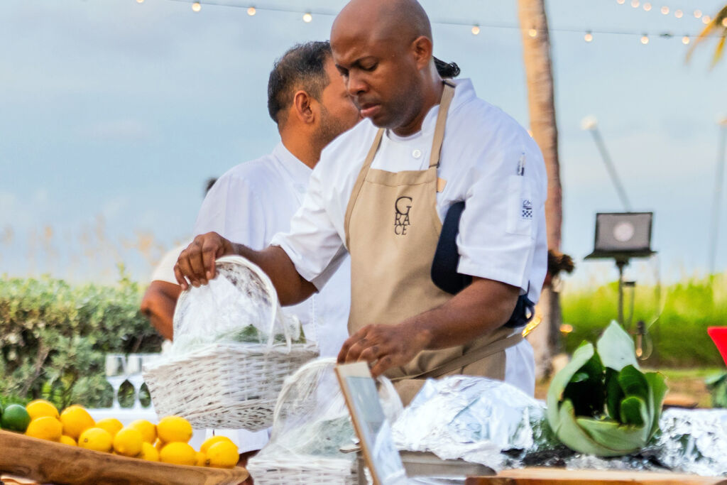 Chef at the Caribbean Food and Wine Festival in Turks and Caicos.