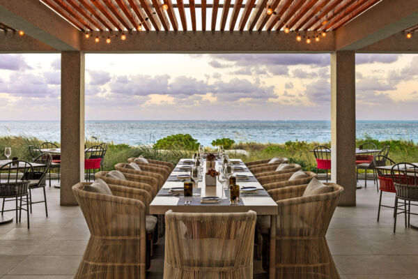 Beachfront dining in the Turks and Caicos