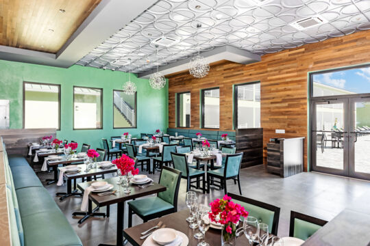 Indoor restaurant on North Caicos.