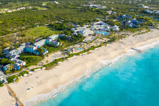 Aerial view of beach at Club Med Turkoise