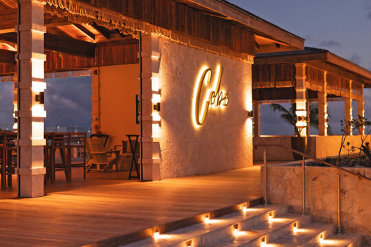 The exterior of Cobo Bar & Grill on South Caicos. 